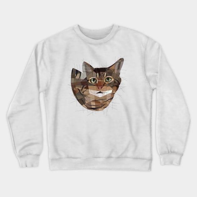 Striped Cat Crewneck Sweatshirt by Blacklightco